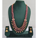 Rajwadi Collection Royal Pota Stone And Pearl Long Necklace Set