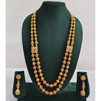 Rajwadi Collection Royal Pota Stone And Pearl Long Necklace Set