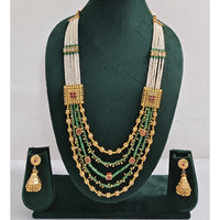 Rajwadi Collection Royal Pota Stone And Pearl Long Necklace Set