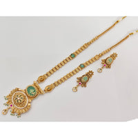 Rajwadi Collection Royal Pota Stone And Pearl Long Necklace Set