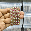 Rajwadi Collection Elegant Polki Kundan Stone Designer Bangles Set