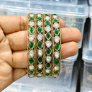 Rajwadi Collection Elegant Polki Kundan Stone Designer Bangles Set