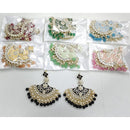 Rajwadi Collection Elegant Kundan and Pearl  Meenakari Dangler Earrings