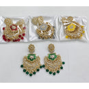 Rajwadi Collection Elegant Kundan and Pearl  Meenakari Dangler Earrings