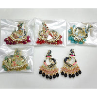 Rajwadi Collection Elegant Kundan and Pearl  Meenakari Dangler Earrings