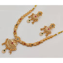 Rajwadi Collection Premium Pota Stone And Meenakari Ethnic Necklace Set
