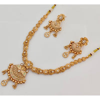 Rajwadi Collection Premium Pota Stone And Meenakari Ethnic Necklace Set