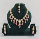 Rajwadi Collection Crystal Stone And Pearl Designer Necklace Set