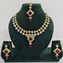 Rajwadi Collection Crystal Stone And Pearl Designer Necklace Set