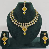 Rajwadi Collection Crystal Stone And Pearl Designer Necklace Set