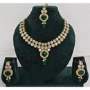 Rajwadi Collection Crystal Stone And Pearl Designer Necklace Set