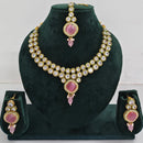Rajwadi Collection Crystal Stone And Pearl Designer Necklace Set