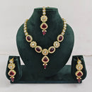 Rajwadi Collection Crystal Stone And Pearl Designer Necklace Set