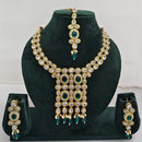 Rajwadi Collection Crystal Stone And Pearl Designer Necklace Set