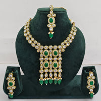 Rajwadi Collection Crystal Stone And Pearl Designer Necklace Set