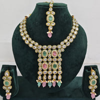 Rajwadi Collection Crystal Stone And Pearl Designer Necklace Set