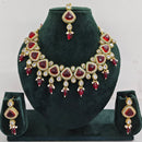 Rajwadi Collection Crystal Stone And Pearl Designer Necklace Set
