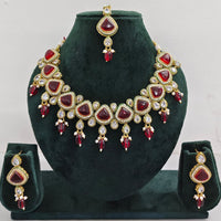 Rajwadi Collection Crystal Stone And Pearl Designer Necklace Set