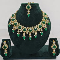Rajwadi Collection Crystal Stone And Pearl Designer Necklace Set