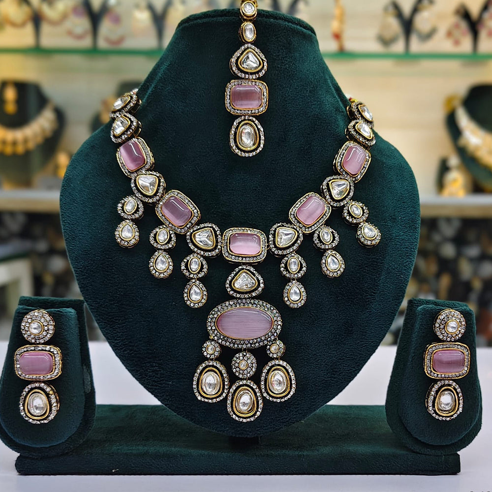 Rajwadi Collection Crystal And Austrian Stone Designer Necklace Set