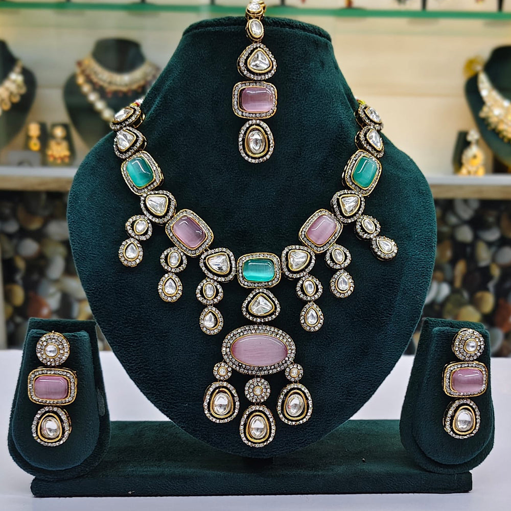 Rajwadi Collection Crystal And Austrian Stone Designer Necklace Set