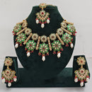 Rajwadi Collection Sparkling Crystal Stone And Pearl Meenakari Necklace Set 