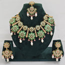 Rajwadi Collection Sparkling Crystal Stone And Pearl Meenakari Necklace Set