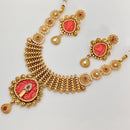Rajwadi Collection Premium Pota Stone And Pearl Ethnic Necklace Set 