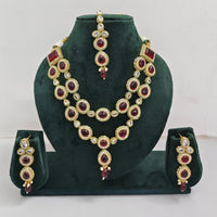 Rajwadi Collection Premium Pota And Austrain Pearl Ethnic Necklace Set 