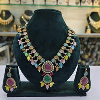 Rajwadi Collection Premium Pota And Austrain Pearl Ethnic Necklace Set 