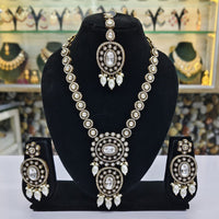 Rajwadi Collection Premium Pota And Austrain Pearl Ethnic Necklace Set