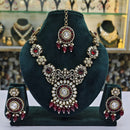 Rajwadi Collection Premium Pota And Austrain Pearl Ethnic Necklace Set 
