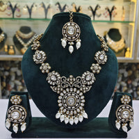 Rajwadi Collection Premium Pota And Austrain Pearl Ethnic Necklace Set