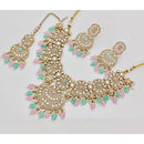 Rajwadi Collection Sparkling Crystal Stone Beads And Pearl Necklace Set