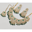Rajwadi Collection Sparkling Crystal Stone Beads And Pearl Necklace Set
