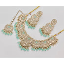 Rajwadi Collection Sparkling Crystal Stone Beads And Pearl Necklace Set