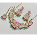 Rajwadi Collection Sparkling Crystal Stone Beads And Pearl Necklace Set 