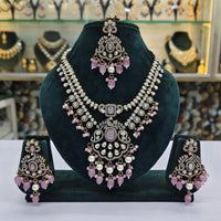Rajwadi Collection Premium Pota And Austrain Pearl Ethnic Necklace Set