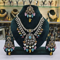 Rajwadi Collection Premium Pota And Austrain Pearl Ethnic Necklace Set