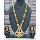 Rajwadi Collection Premium Pota Stone And Pearl Ethnic Long Necklace Set