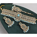 Rajwadi Collection Austrian Stone Pearl And Beads Choker Necklace Set 