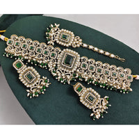 Rajwadi Collection Austrian Stone Pearl And Beads Choker Necklace Set