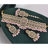 Rajwadi Collection Austrian Stone Pearl And Beads Choker Necklace Set
