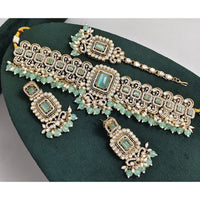 Rajwadi Collection Austrian Stone Pearl And Beads Choker Necklace Set