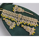 Rajwadi Collection Crystal Stone Pearl And Beads Choker Necklace Set