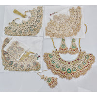 Rajwadi Collection Premium Quality Pota Stone And Pearl Necklace Set