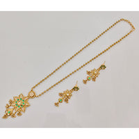 Rajwadi Collection Premium Quality Pota Stone And Pearl Meenakari Long Necklace Set