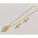 Rajwadi Collection Premium Quality Pota Stone And Pearl Meenakari Long Necklace Set