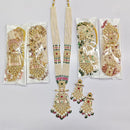 Rajwadi Collection Royal Crystal Stone Pearl And Beads Meenakari Long Necklace Set