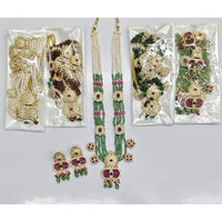 Rajwadi Collection Royal Pota Stone Pearl And Beads Meenakari Long Necklace Set